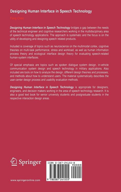 Produktbild: Designing Human Interface in Speech Technology