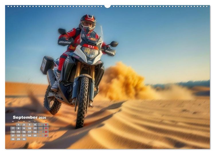 Produktbild: W&uuml;stenrallye Dakar Motorrad (Wandkalender 2026 DIN A2 quer), CALVENDO Monatskalender