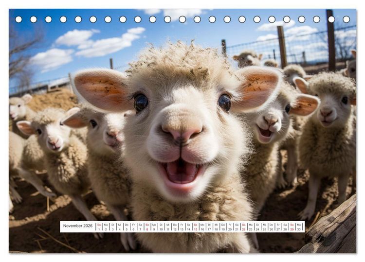 Produktbild: Tier Selfies (Tischkalender 2026 DIN A5 quer), CALVENDO Monatskalender