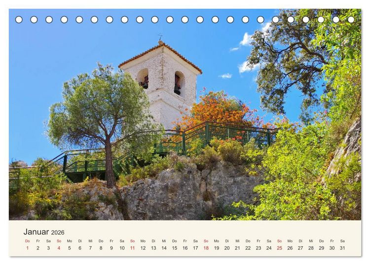 Produktbild: El Castell de Guadalest - In der Berglandschaft der Costa Blanca (Tischkalender 2026 DIN A5 quer), CALVENDO Monatskalender