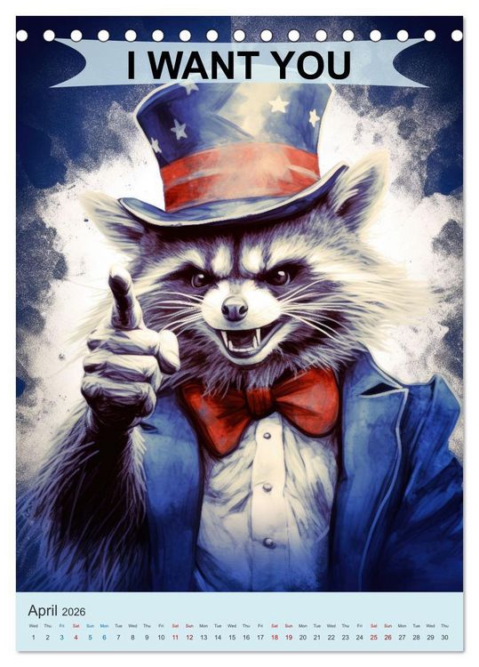 Produktbild: I want you animals (Desk Calendar 2026 DIN A5 portrait), CALVENDO 12 Month DeskCalendar