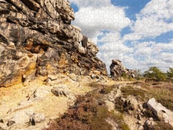 Produktbild: CALVENDO Puzzle Ein Motiv aus dem Kalender Der Harz, Naturschutzgebiet Teufelsmauer | 1000 Teile Lege-Gr&ouml;&szlig;e 64x48cm Foto-Puzzle f&uuml;r gl&uuml;ckliche Stunden