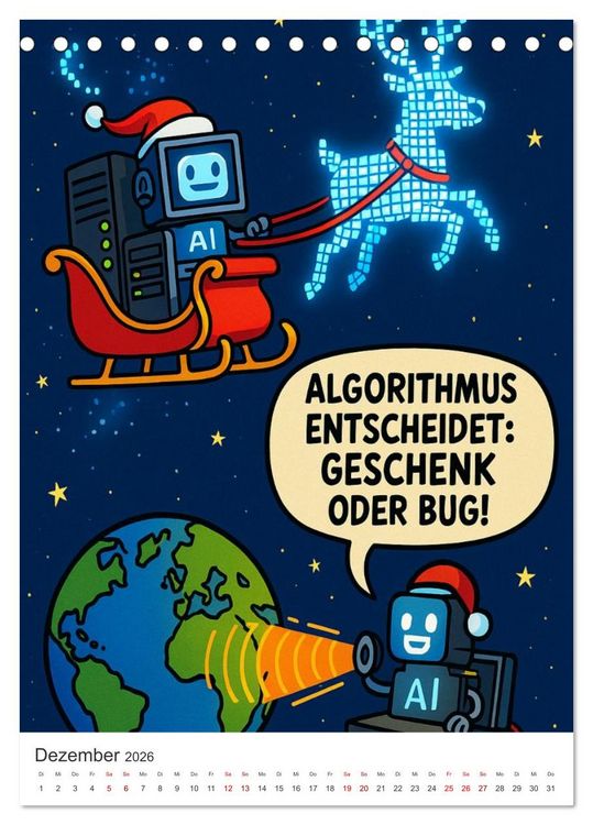 Produktbild: Robo-Champs: Witz trifft auf Chip (Tischkalender 2026 DIN A5 hoch), CALVENDO Monatskalender