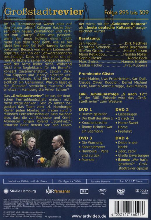Produktbild: Gro&szlig;stadtrevier - Box 20/Folge 295-309 [4 DVDs]