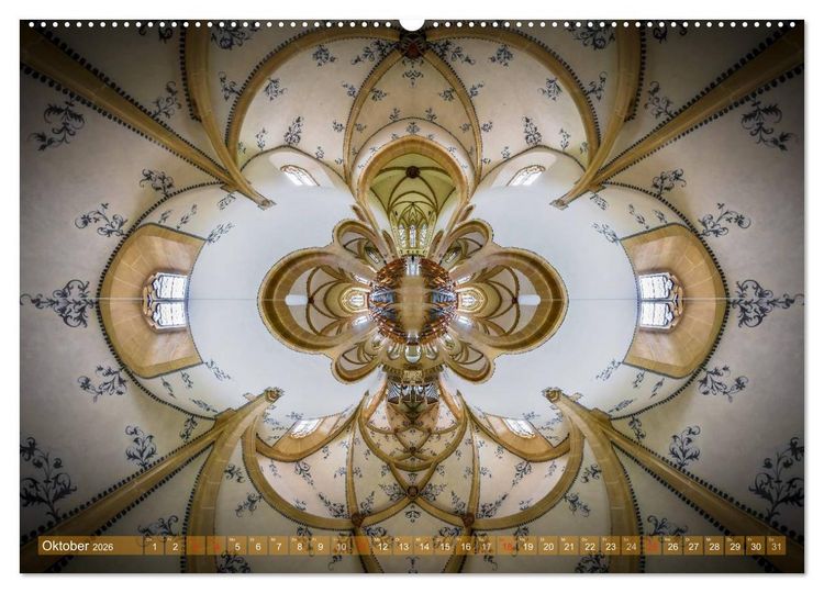 Produktbild: G&ouml;ttliche Projektionen - Kirchenpanoramen (hochwertiger Premium Wandkalender 2026 DIN A2 quer), Kunstdruck in Hochglanz