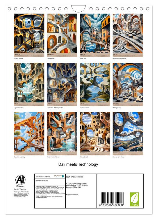 Produktbild: Dali meets Technology (Wall Calendar 2026 DIN A4 portrait), CALVENDO 12 Month Wall Calendar
