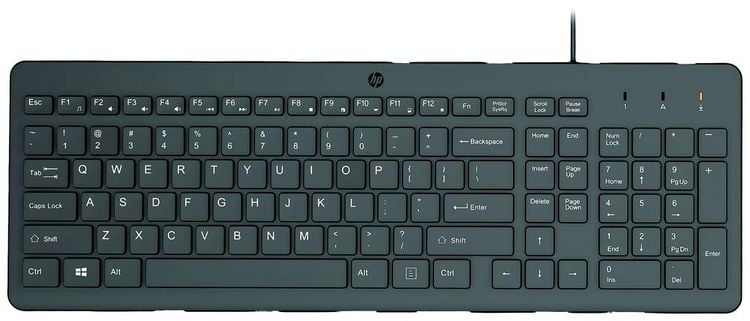 Produktbild: HP 150 Kabelgebunden Tastatur Deutsch, QWERTZ Schwarz