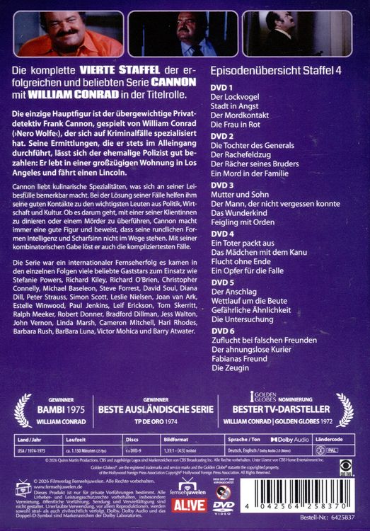 Produktbild: Cannon - Die komplette Staffel 4 [6 DVDs]