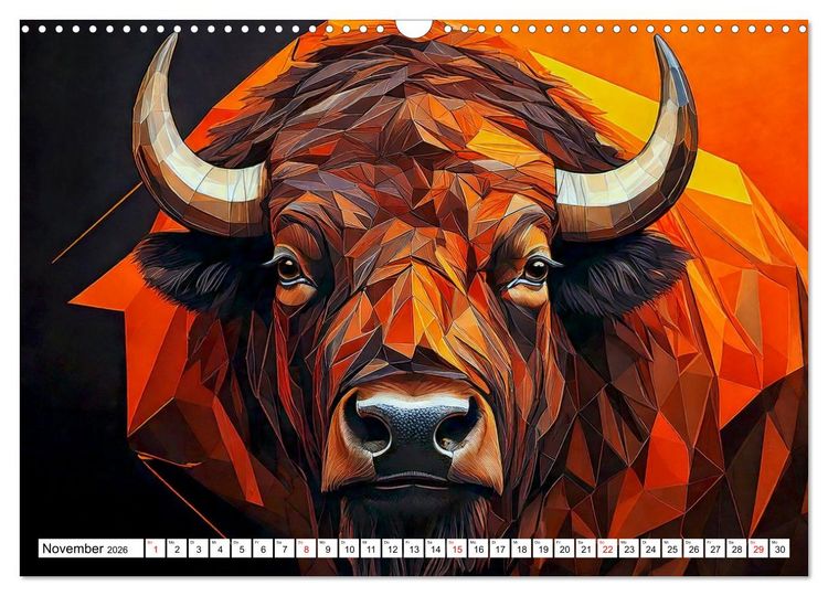 Produktbild: Low Poly Wildlife (Wandkalender 2026 DIN A3 quer), CALVENDO Monatskalender