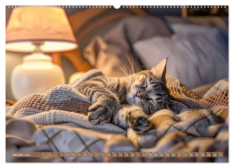 Produktbild: Katzen-Alltag - Ein witziges Jahr mit Kater Tommy (Wandkalender 2026 DIN A2 quer), CALVENDO Monatskalender