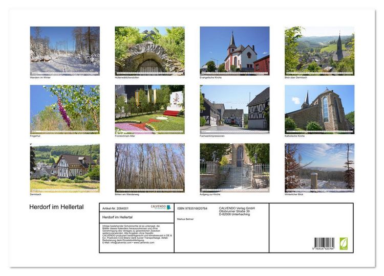 Produktbild: Herdorf im Hellertal (Wandkalender 2026 DIN A2 quer), CALVENDO Monatskalender