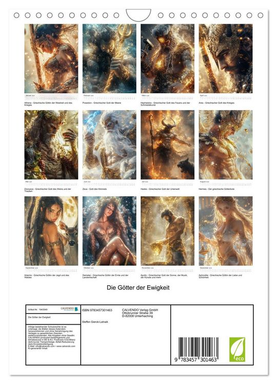 Produktbild: Die G&ouml;tter der Ewigkeit (Wandkalender 2026 DIN A4 hoch), CALVENDO Monatskalender