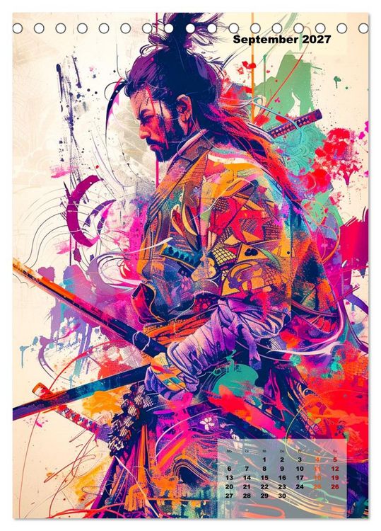 Produktbild: Samurai - Stahl Ehre Mut (Tischkalender 2027 DIN A5 hoch), CALVENDO Monatskalender