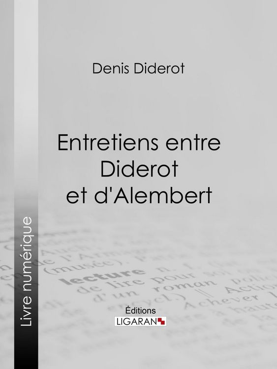 Produktbild: Entretiens entre Diderot et d'Alembert