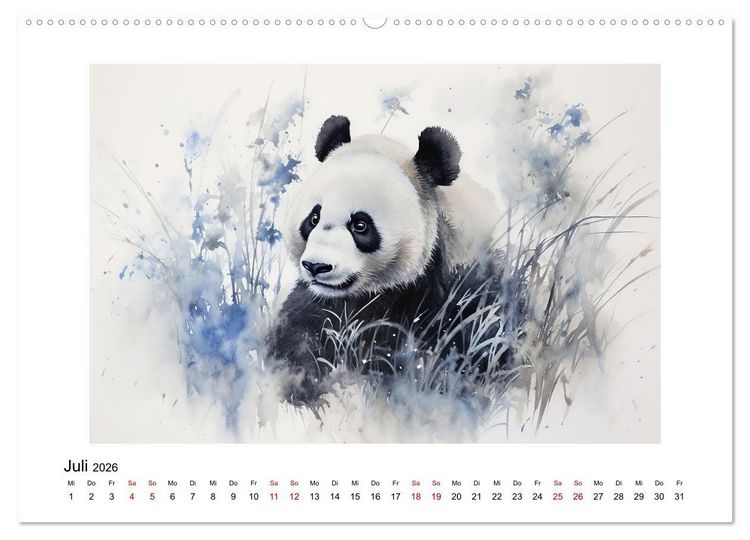 Produktbild: Heiwa - Friedliche Aquarelle im japanischen Stil (Wandkalender 2026 DIN A2 quer), CALVENDO Monatskalender