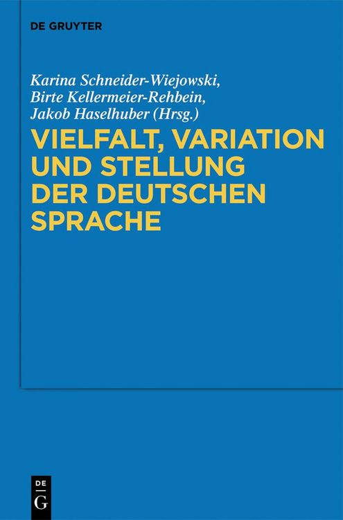 Produktbild: Vielfalt, Variation und Stellung der deutschen Sprache