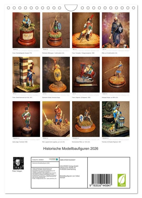Produktbild: Historische Modellbaufiguren 2026 (Wandkalender 2026 DIN A4 hoch), CALVENDO Monatskalender