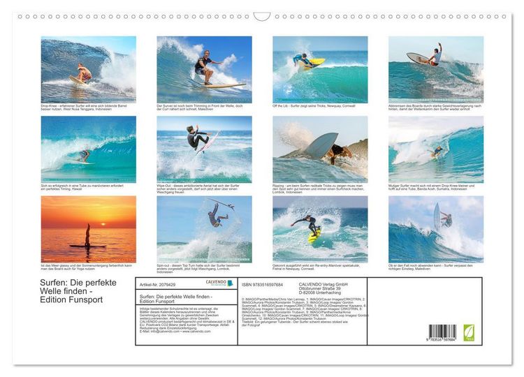 Produktbild: Surfen: Die perfekte Welle finden - Edition Funsport (Wandkalender 2026 DIN A2 quer), CALVENDO Monatskalender