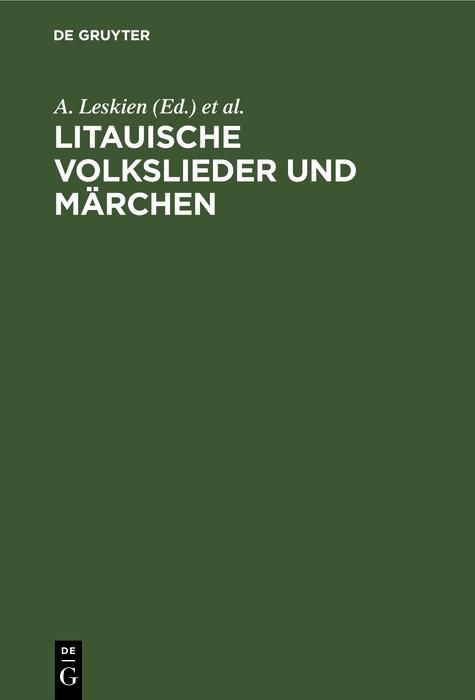 Produktbild: Litauische Volkslieder und M&auml;rchen