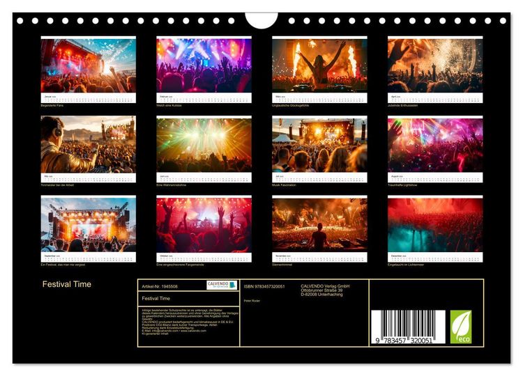 Produktbild: Festival Time (Wandkalender 2026 DIN A4 quer), CALVENDO Monatskalender