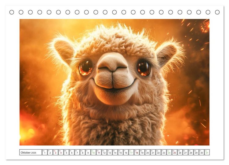 Produktbild: Die Welt der Alpakas (Tischkalender 2026 DIN A5 quer), CALVENDO Monatskalender