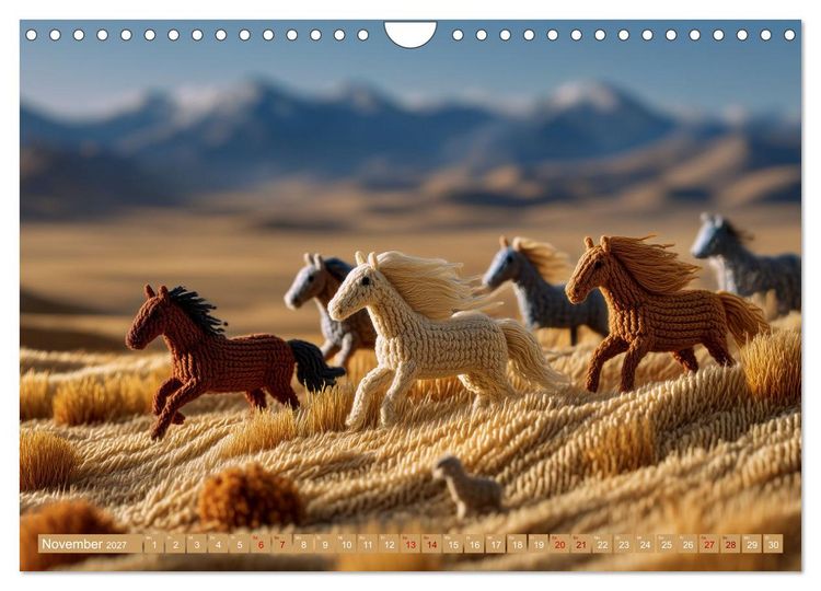 Produktbild: Textile Naturwelten. Amigurumi-&Ouml;kosysteme zZwischen Polarmeer und Savanne (Wandkalender 2027 DIN A4 quer), CALVENDO Monatskalender
