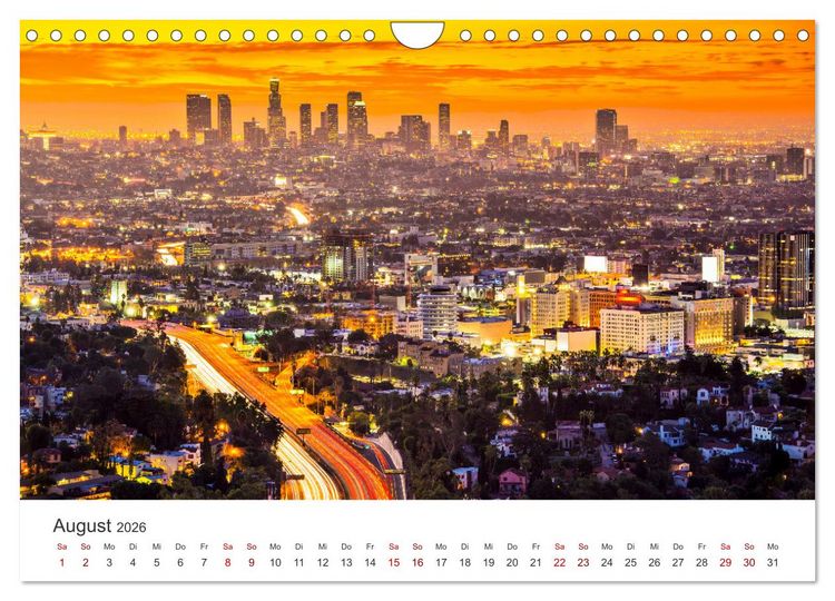 Produktbild: Los Angeles &ndash; Kalifornien (Wandkalender 2026 DIN A4 quer), CALVENDO Monatskalender