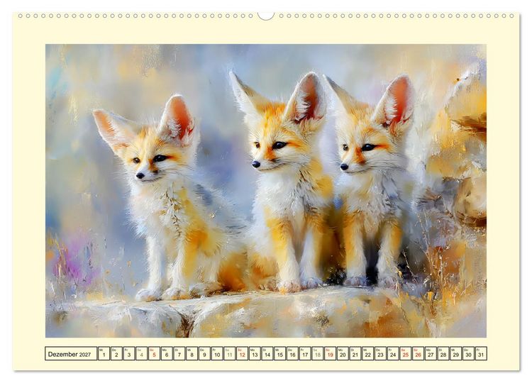 Produktbild: Fenneks. Kleine W&uuml;stenf&uuml;chse im Saharasand (Wandkalender 2027 DIN A2 quer), CALVENDO Monatskalender