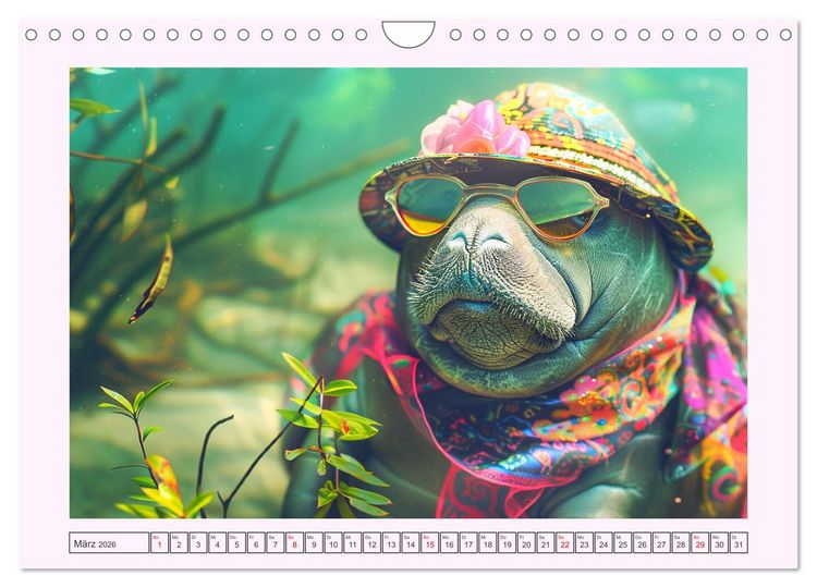 Produktbild: Modische Manatees. Charmante Seek&uuml;he mit Stil (Wandkalender 2026 DIN A4 quer), CALVENDO Monatskalender