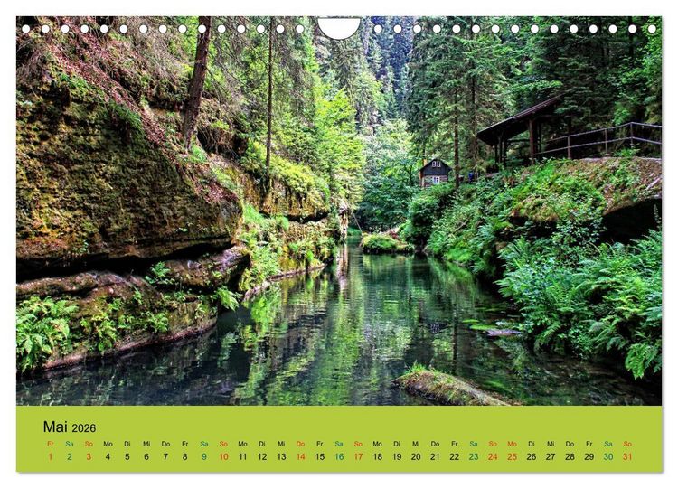 Produktbild: Im Elbsandstein - S&auml;chsisch-b&ouml;hmische Schweiz (Wandkalender 2026 DIN A4 quer), CALVENDO Monatskalender