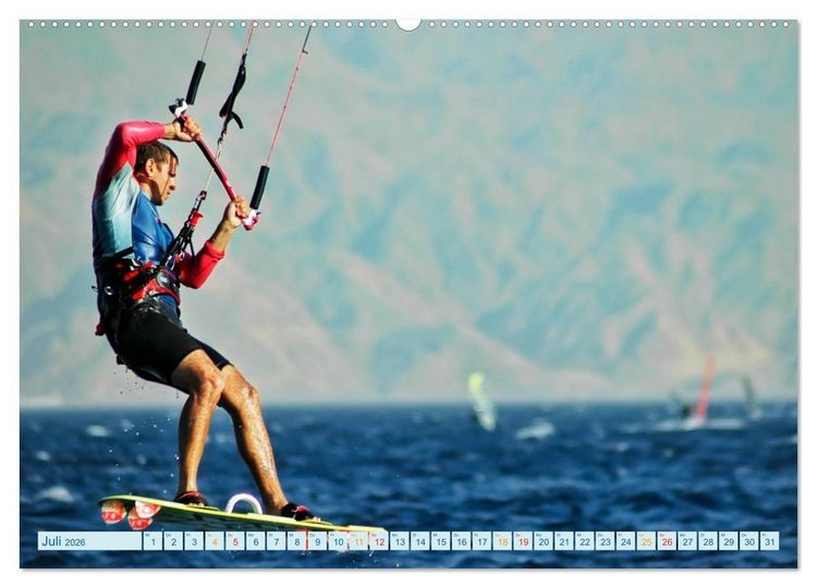 Produktbild: Kitesurfen - Wasser, Wind und coole Typen (Wandkalender 2026 DIN A2 quer), CALVENDO Monatskalender