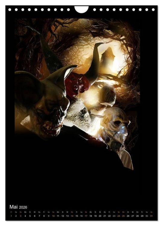 Produktbild: Halloween Optische Illusionen - Kalender 2026 (Wandkalender 2026 DIN A4 hoch), CALVENDO Monatskalender