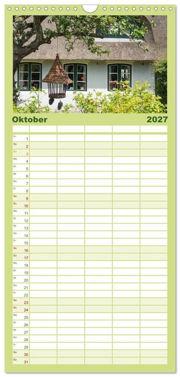Produktbild: Familienplaner 2027 - Fan&oslash; - Himmel, Hav og mere mit 5 Spalten (Wandkalender, 21 x 45 cm) CALVENDO