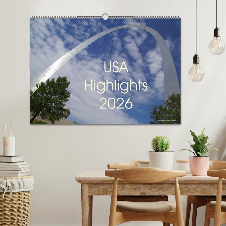 Produktbild: USA Highlights 2026 (Wandkalender 2026 DIN A2 quer), CALVENDO Monatskalender