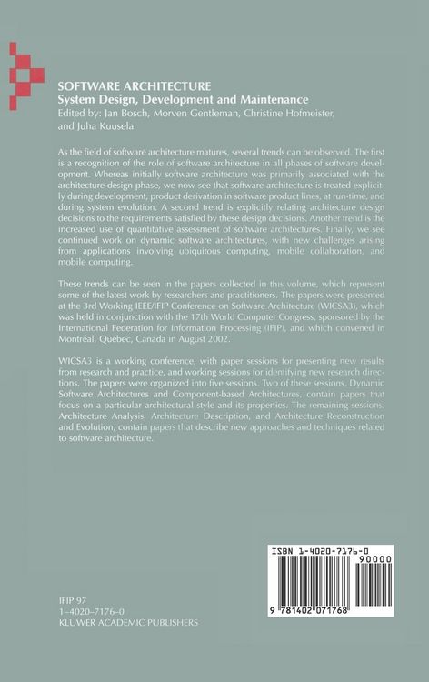 Produktbild: Software Architecture: System Design, Development and Maintenance