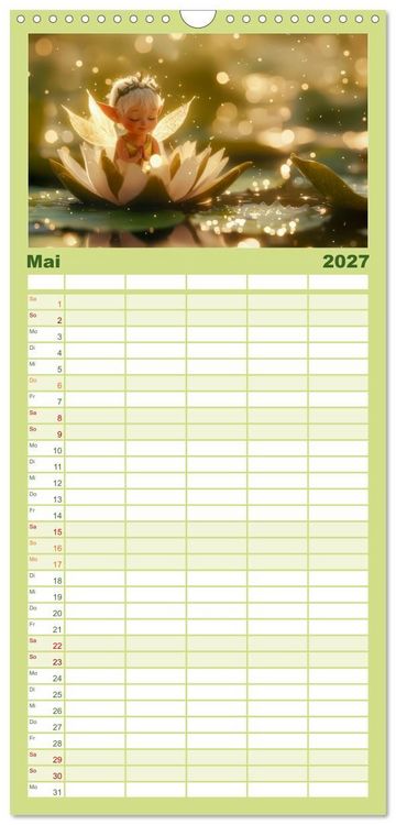 Produktbild: Familienplaner 2027 - Niedliche Naturwesen mit 5 Spalten (Wandkalender, 21 x 45 cm) CALVENDO