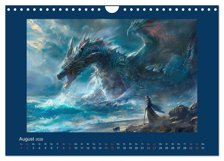 Produktbild: Drachenkrieger (Wandkalender 2026 DIN A4 quer), CALVENDO Monatskalender