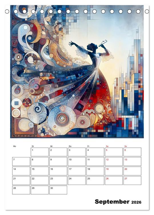 Produktbild: Taktvoll &ndash; Rhythmische Eleganz (Tischkalender 2026 DIN A5 hoch), CALVENDO Monatskalender