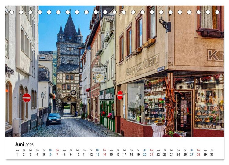 Produktbild: Bacharach - Fachwerkromantik am Rhein (Tischkalender 2026 DIN A5 quer), CALVENDO Monatskalender