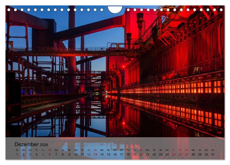 Produktbild: Zeche und Kokerei Zollverein Essen: Industrie-Architektur (Wandkalender 2026 DIN A4 quer), CALVENDO Monatskalender