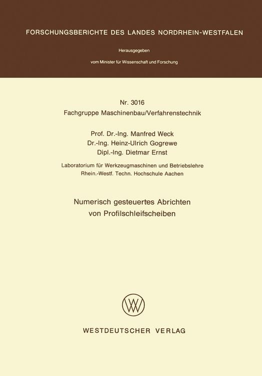 Produktbild: Numerisch gesteuertes Abrichten von Profilschleifscheiben