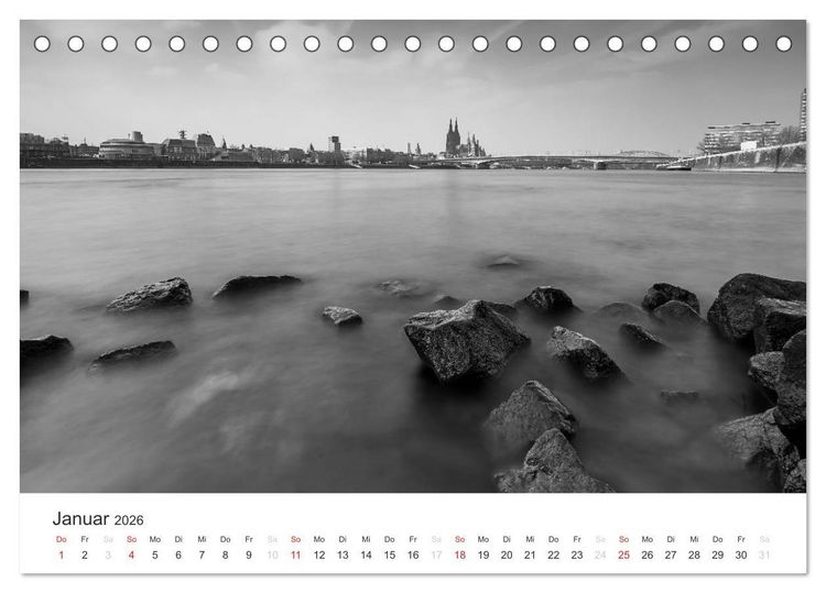 Produktbild: K&ouml;ln - monochrome Ansichten (Tischkalender 2026 DIN A5 quer), CALVENDO Monatskalender