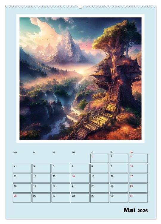 Produktbild: Traumwelt Baumhaus (Wandkalender 2026 DIN A2 hoch), CALVENDO Monatskalender