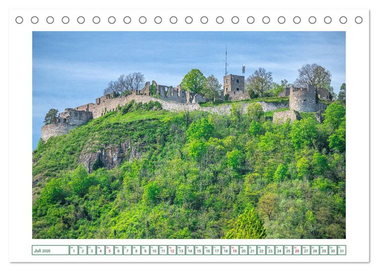 Produktbild: Festungsruine Hohentwiel im sch&ouml;nen Hegau (Tischkalender 2026 DIN A5 quer), CALVENDO Monatskalender