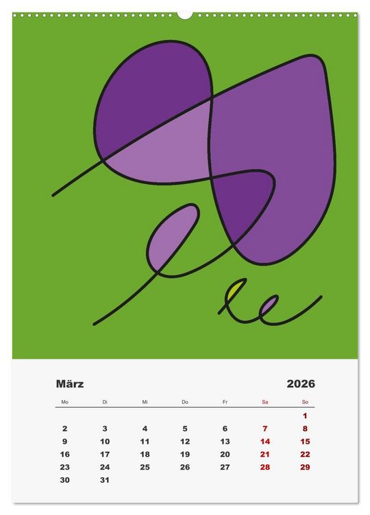 Produktbild: FormArt - Linien und Farben (Wandkalender 2026 DIN A2 hoch), CALVENDO Monatskalender