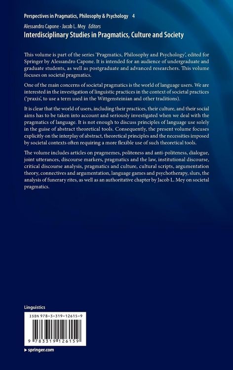 Produktbild: Interdisciplinary Studies in Pragmatics, Culture and Society
