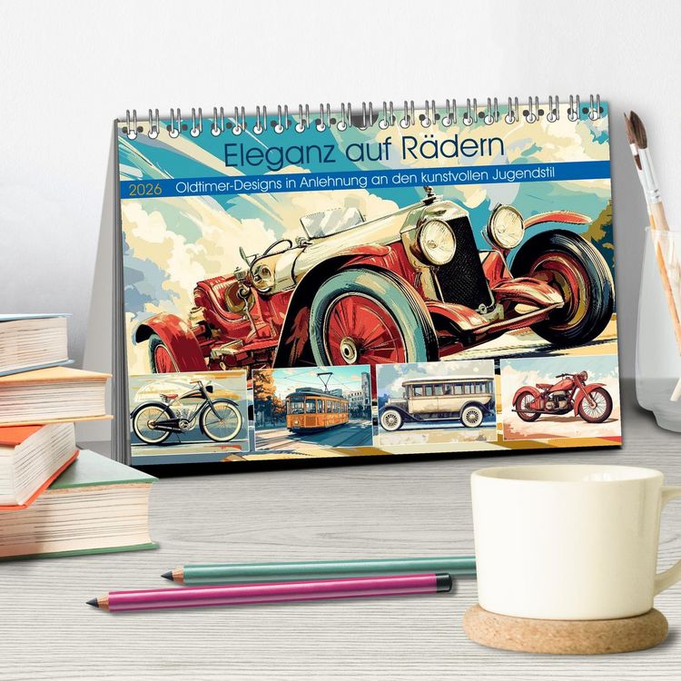 Produktbild: Eleganz auf R&auml;dern (Tischkalender 2026 DIN A5 quer), CALVENDO Monatskalender