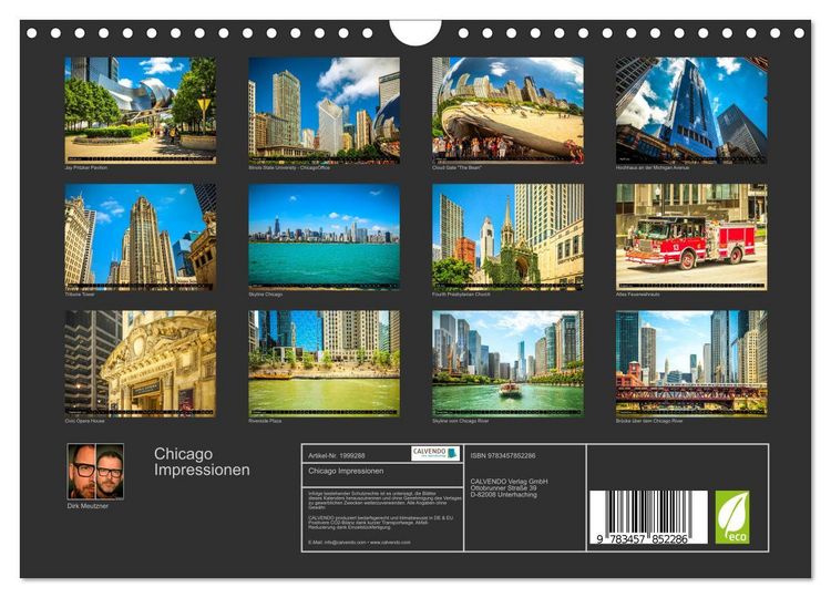 Produktbild: Chicago Impressionen (Wandkalender 2026 DIN A4 quer), CALVENDO Monatskalender
