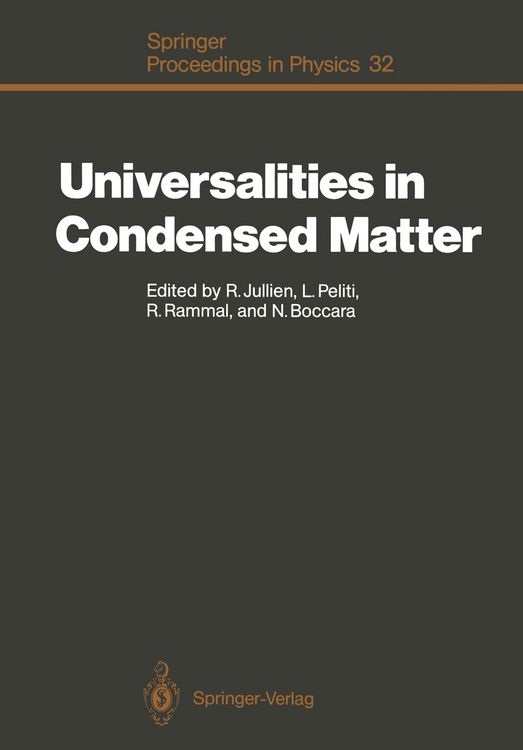 Produktbild: Universalities in Condensed Matter