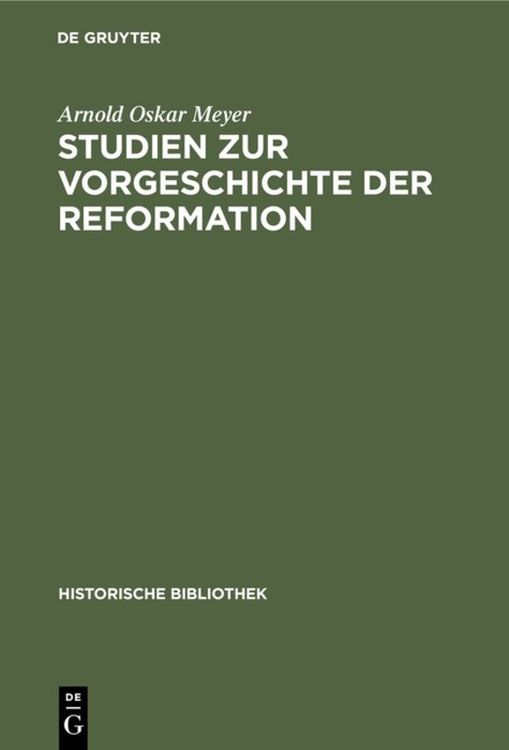 Produktbild: Studien zur Vorgeschichte der Reformation